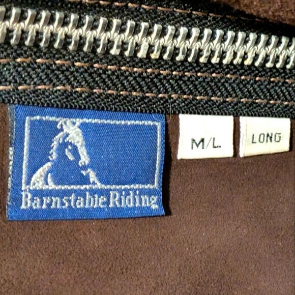 NWOT Barnstable Riding M/L Long Length Brown Suede Equestrian Riding Chaps - Picture 3 of 3